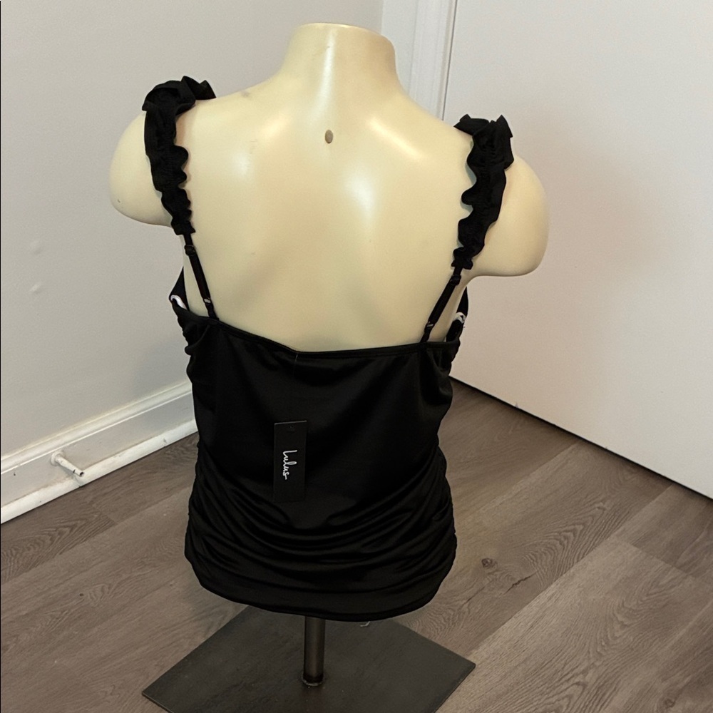 Lulu's Black Ruffled Rouched Camisole - Picture 4 of 6